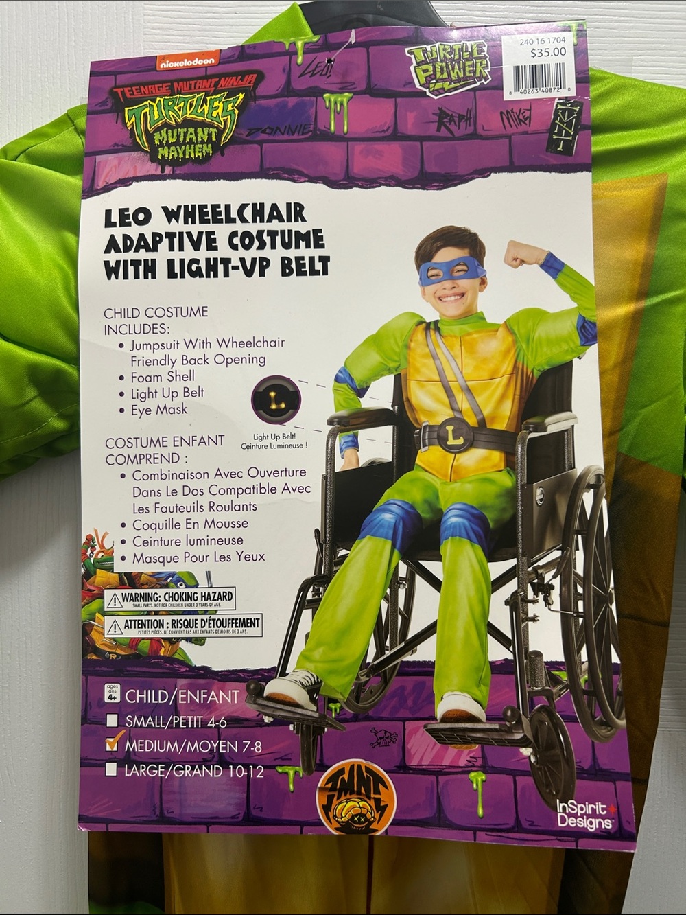 Leo Wheelchair Adaptive Kids Costume - Green/Yellow